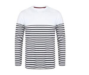 FRONT ROW FR134 - Tee-shirt marinière White / Navy