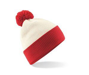 BEECHFIELD BF451 - Bonnet bicolore Snowstar® Off White / Bright Red