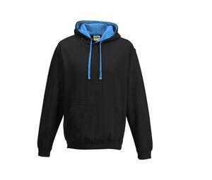 AWDIS JH003 - Sweat capuche contrastée Jet Black/Sapphire