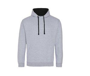 AWDIS JH003 - Sweat capuche contrastée Heather Grey/ Jet Black