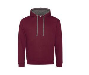 AWDIS JH003 - Sweat capuche contrastée Burgundy/ Charcoal