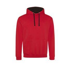 AWDIS JH003 - Sweat capuche contrastée Fire red/Jet Black