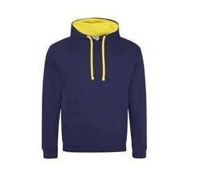 AWDIS JH003 - Sweat capuche contrastée Oxford Navy/ Sun Yellow