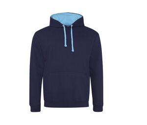 AWDIS JH003 - Sweat capuche contrastée Oxford Navy/ Hawaiian Blue