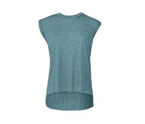 Bella+Canvas BE8804 - Women's t-shirt with rolled sleeves Heather Deep Teal