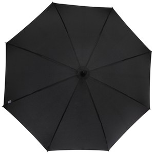 Luxe 109413 - Fontana 23" paraply med automatisk åbning, carbon-look og krumt håndtag Solid Black