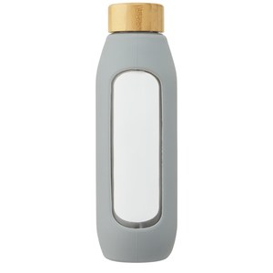 PF Concept 100666 - Tidan 600 ml drikkeflaske i borosilikatglas med silikonegreb Grey