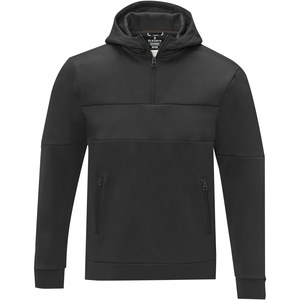Elevate Life 39472 - Sayan sweater med hætte og halv lynlås til mænd Solid Black