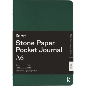 Karst® 107799 - Karst® A6 lommedagbog i stenpapir — blank Dark Green