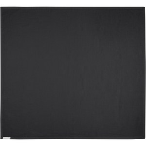 Seasons 113337 - Abele 150 x 140 cm vaffelvævet tæppe af bomuld Solid Black